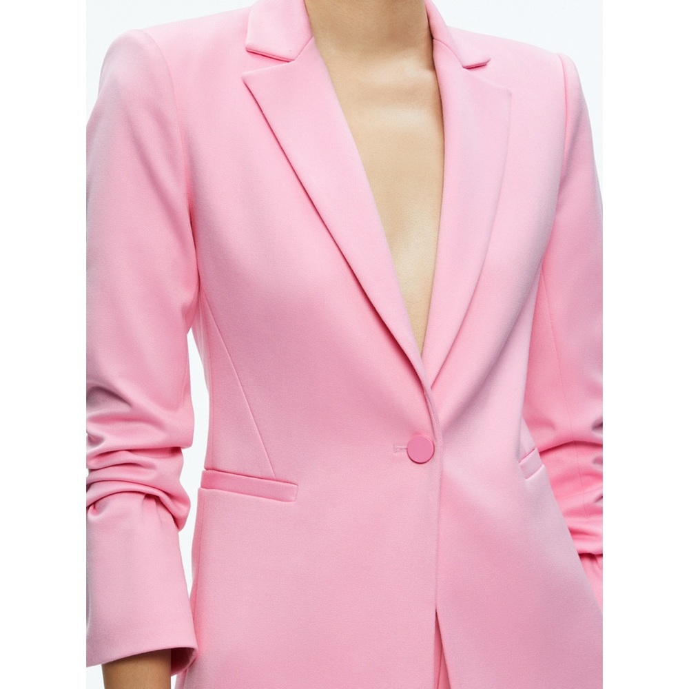 Alice + Olivia Macey Fitted Cherry Blossom Pink Blazer Jacket - Picture 7 of 14